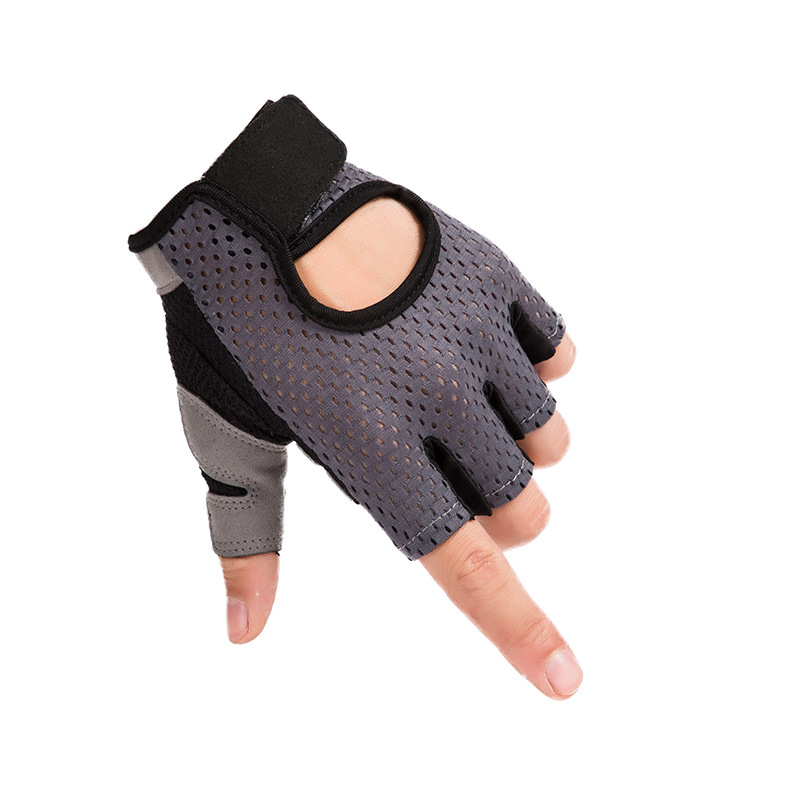 Deportes al aire libre guantes de fitness hombres y mujeres de levantamiento de pesas transpirable antideslizante de silicona medio dedo guantes de montar en bicicleta al por mayor