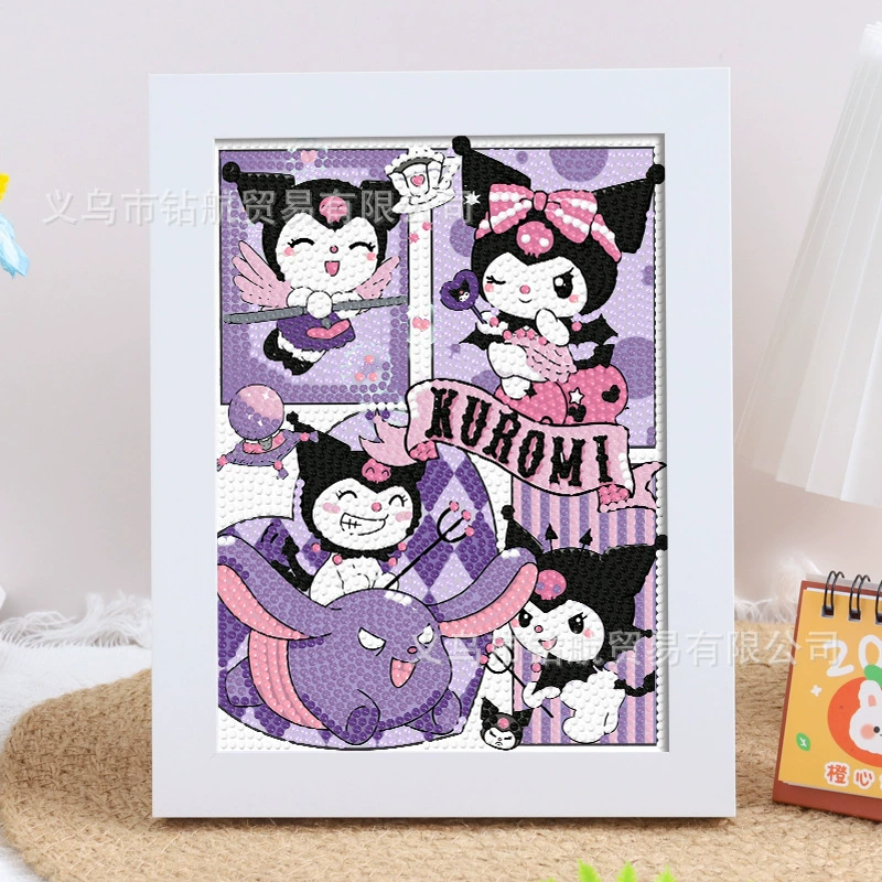 Kuromi алмазная живопись Sanrio детский handmade diy алмазная наклейка студенты полная алмазная мозаика живопись подарок оптом