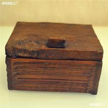 艺品木雕收纳盒饰品盒桌面摆件名片盒方形树脂工艺品