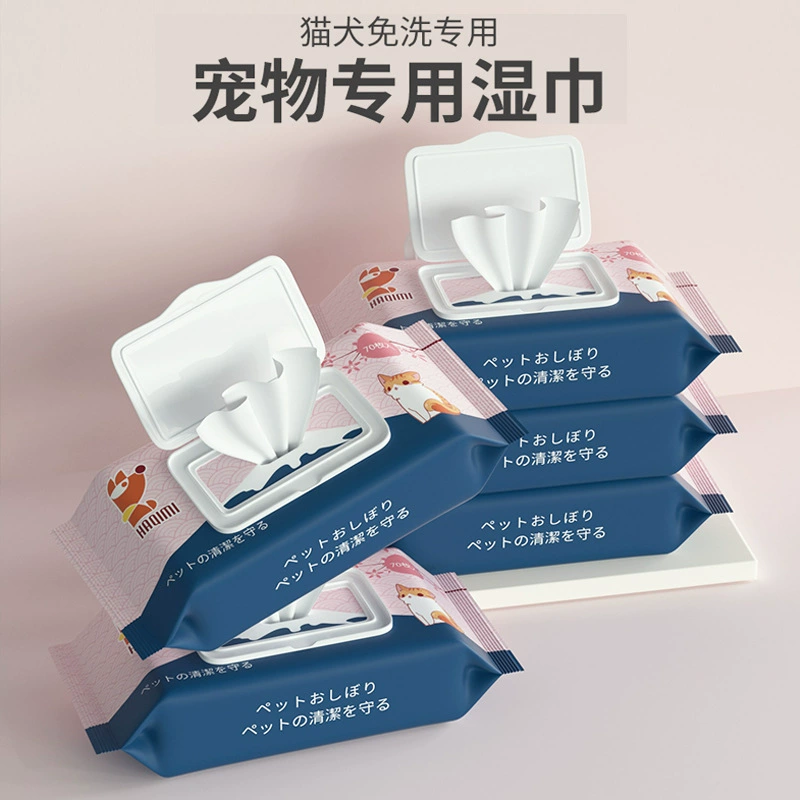 Салфетки для домашних животных Протрите слезы, чистые части ушей, дезодорант и специальные влажные салфетки для 80 кошек и собак без мытья