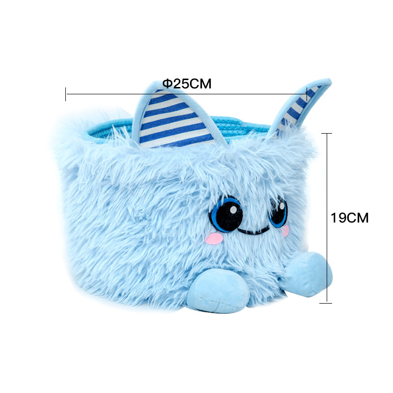 Cesta de almacenamiento de escritorio INS Cute de dibujos animados hechos a mano cuerda de algodón tejido barril de almacenamiento de artículos diversos de juguete canasta de almacenamiento marco de almacenamiento