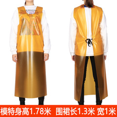 Extended and widened cowhide vest with belt, waterproof, oilproof, acid and alkali resistant workwear for aquaculture and slaughterhouse, adult waterproof apron