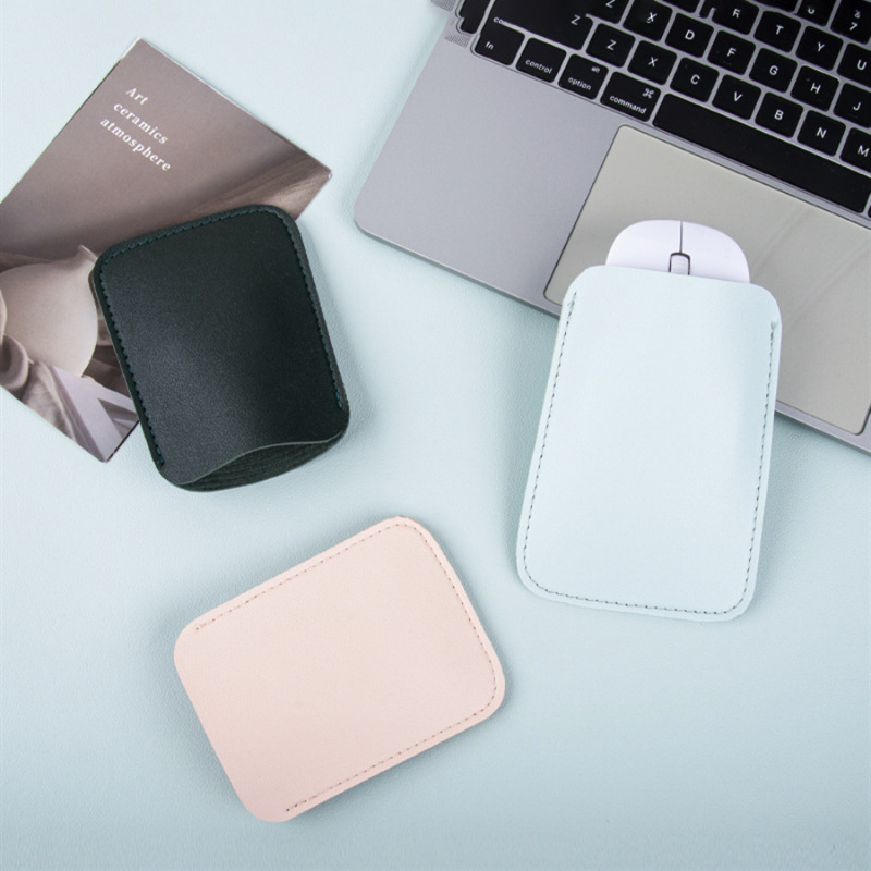 Pu Leather Wireless Mouse Protective Cover Suitable for Apple Magicmouse Mouse Accessories Organizing Cosmetics Bag