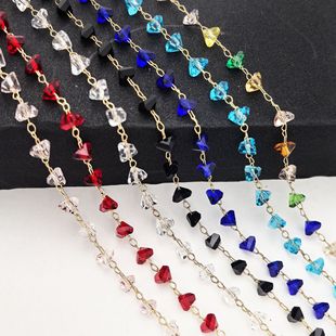 DIY jewelry necklace bracelet clothing accessories color retention love chain 6mm crystal chain gold silver material wholesale