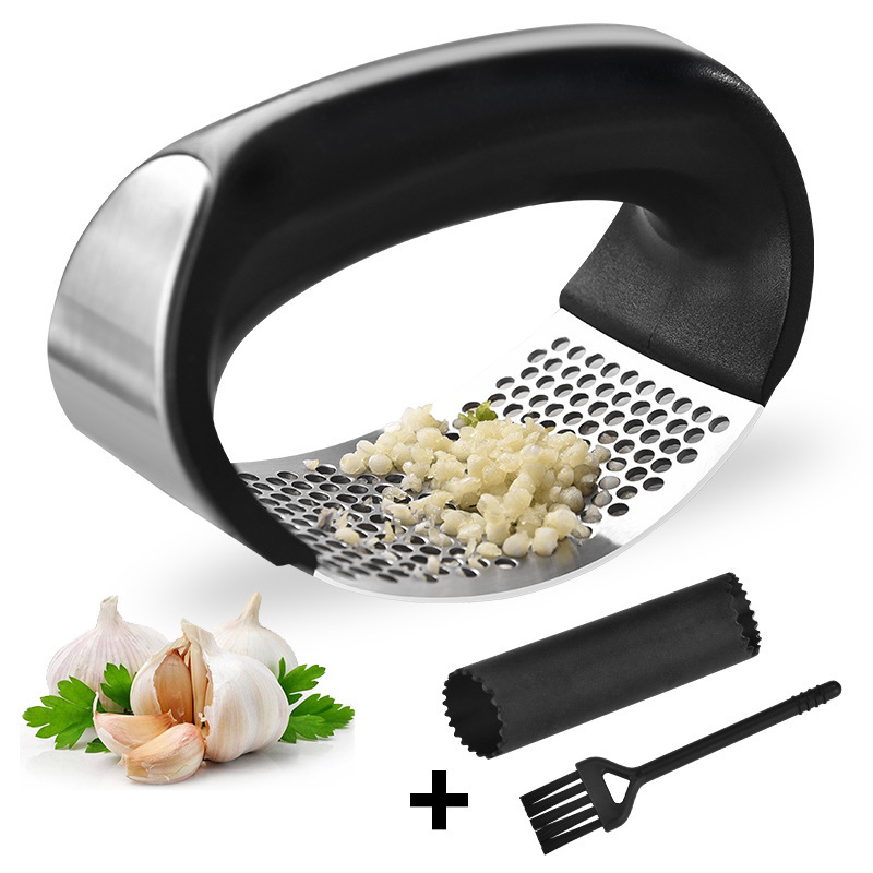 Stainless Steel Garlic Press Household Manual Garlic Masher Kitchen Ginger Garlic Masher Ring Garlic Masher