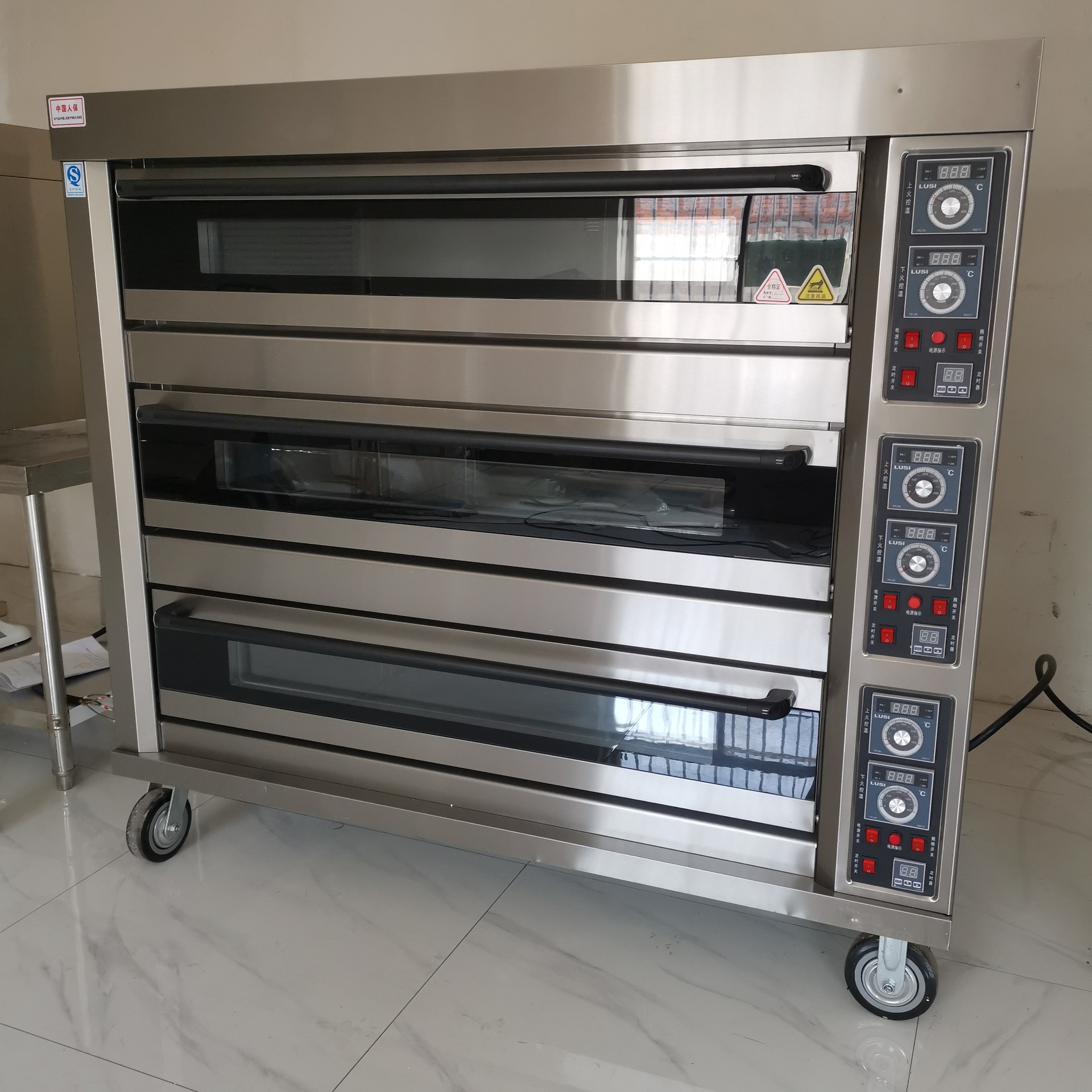 商用层炉烤箱设备 3层9盘多功能食品烤箱 大型披萨烤箱饼干烤炉