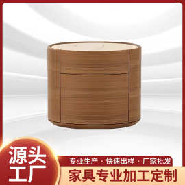 意式极简马鞍皮床头柜极简风卧室床头柜新款高级设计师款小众实木
