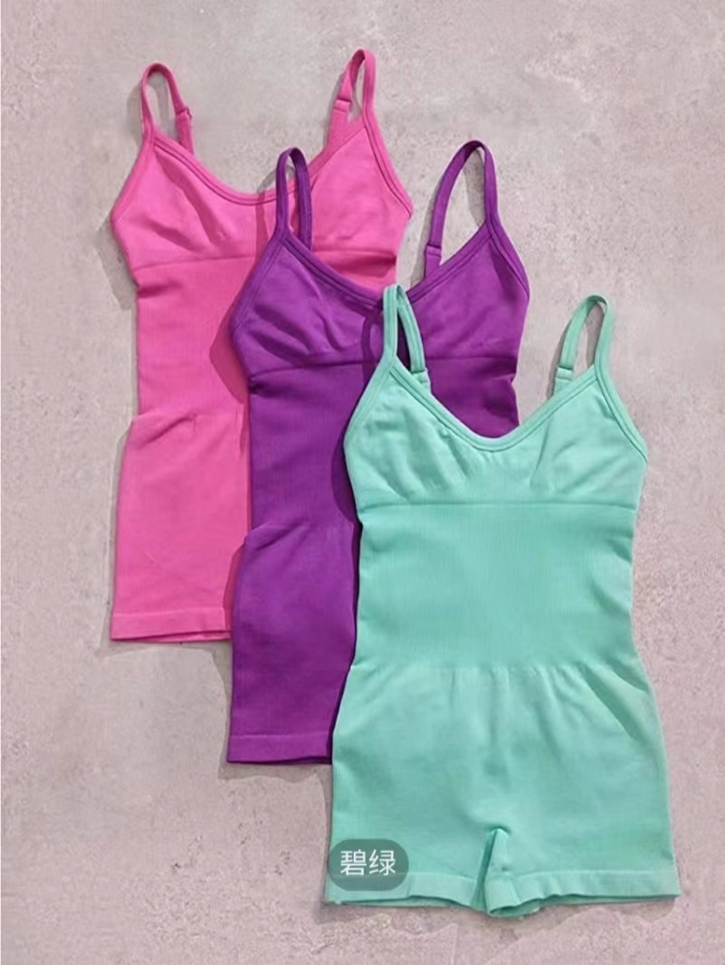 2023 Amazon AliExpress Europa y América transfronteriza de yoga de las mujeres de una sola pieza delgada correa para el hombro más la almohadilla del pecho Deportes