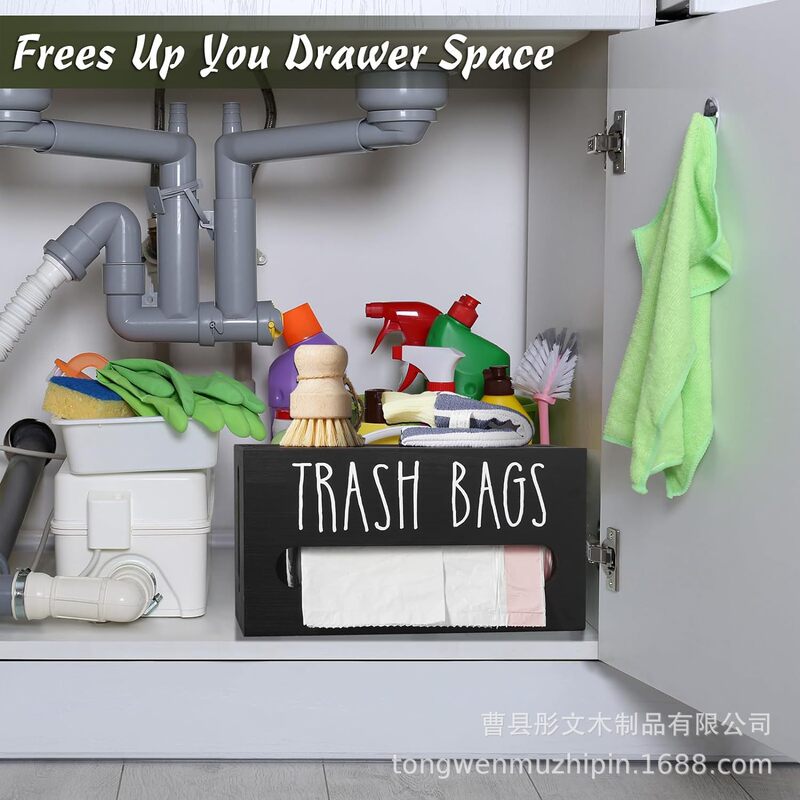 Spot Cross-Border Extraction Desktop Paper Towel Wooden Box Home Kitchen Plastic Bag Organizer Garbage Bag Storage Box