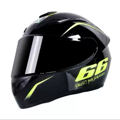 Foreign Trade Motorcycle Helmet with Horns, Motorcycle Safety Supplies - foreign-trade-model-black-66-black-mirror-s