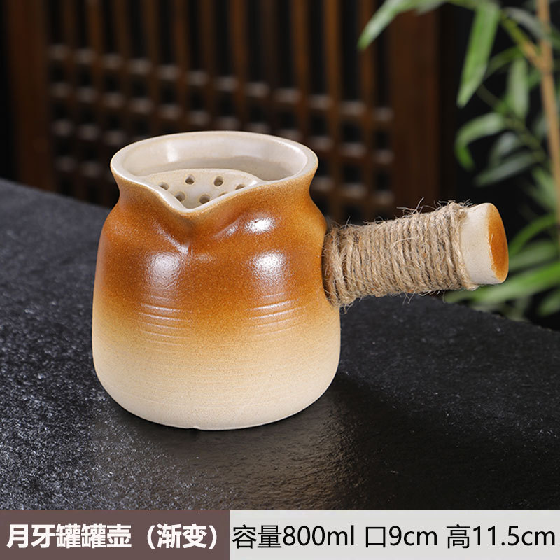 [con cubierta] horno de té de leche de horno de cocción de té de horno de cerámica gruesa de fuego abierto mango lateral del conjunto de tazas de té al por mayor