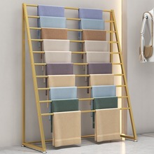 新款可移动围巾丝巾展示架沙发套坐垫面料货架陈列架落地毯子挂架