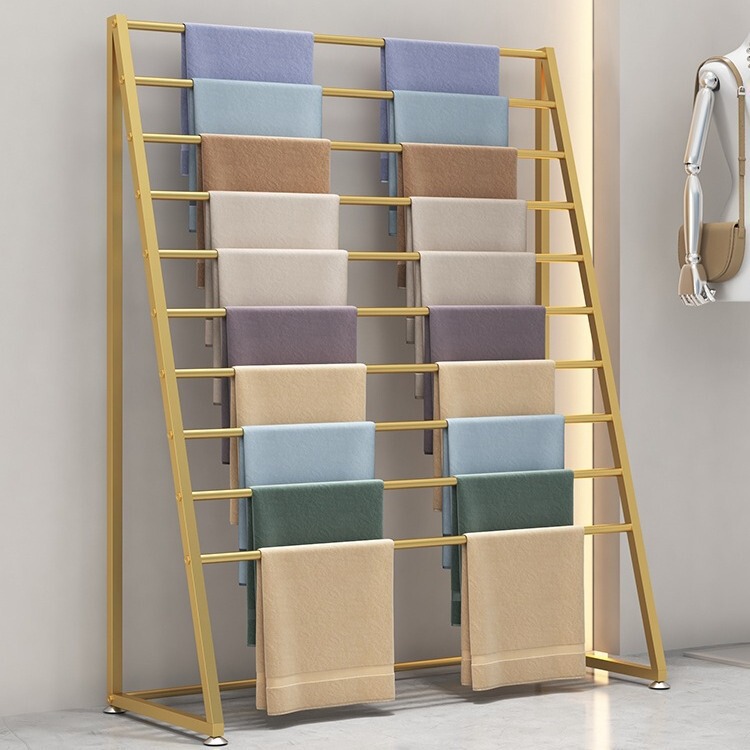 New Movable Scarf Scarf Display Rack Sofa Cover Cushion Fabric Shelf Display Rack Floor Blanket Hanger