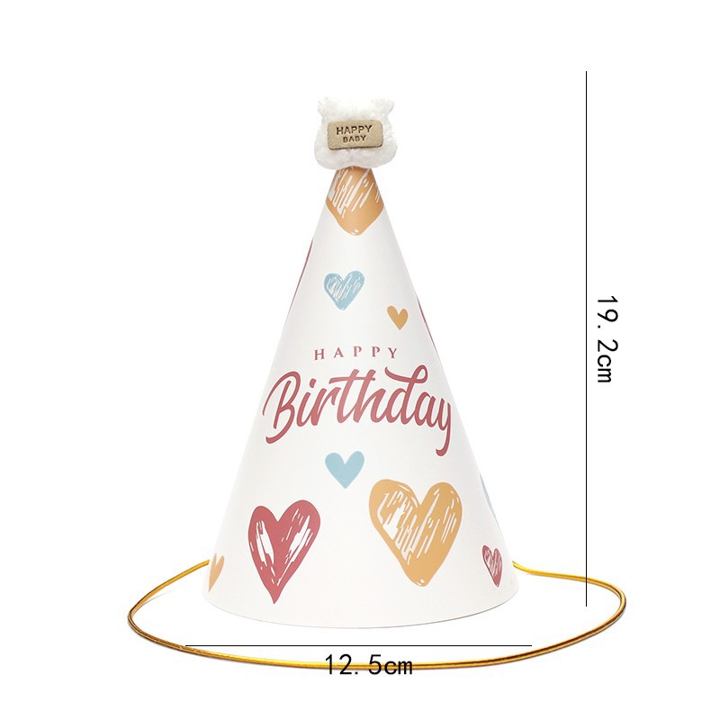 Sombreros de cumpleaños de embalaje independiente, sombreros de fiesta, sombreros de punta, sombreros de fiesta para bebés, sombreros de pastel