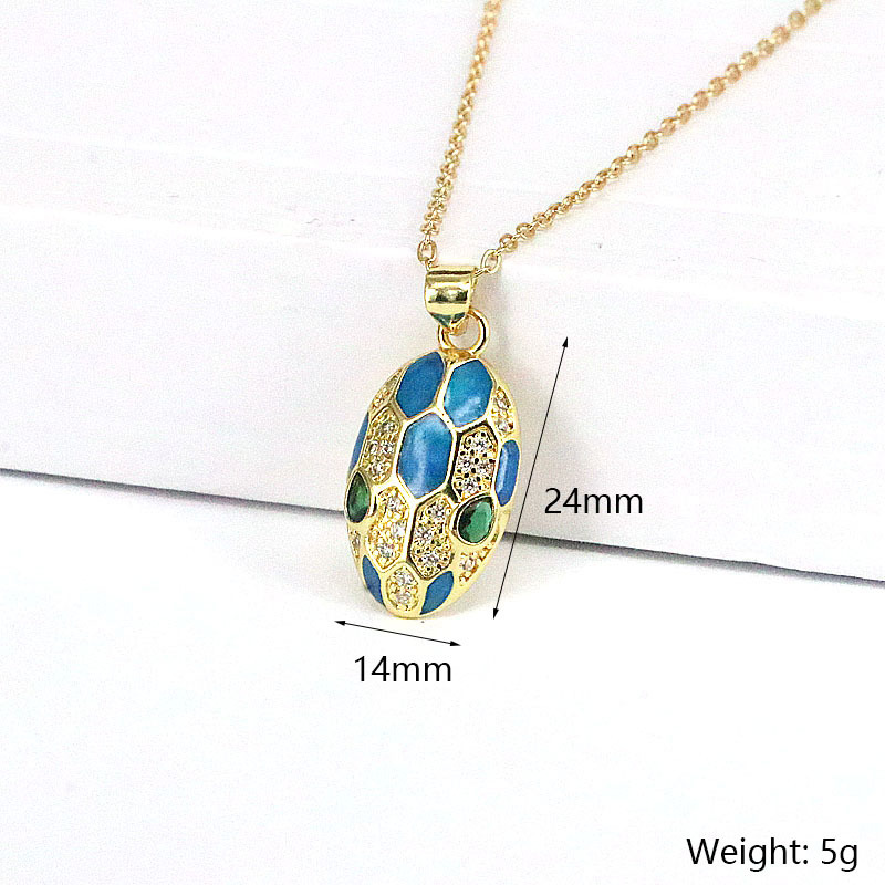 Fashion Geometric Copper Necklace Stoving Varnish Plating Zircon Copper Necklaces