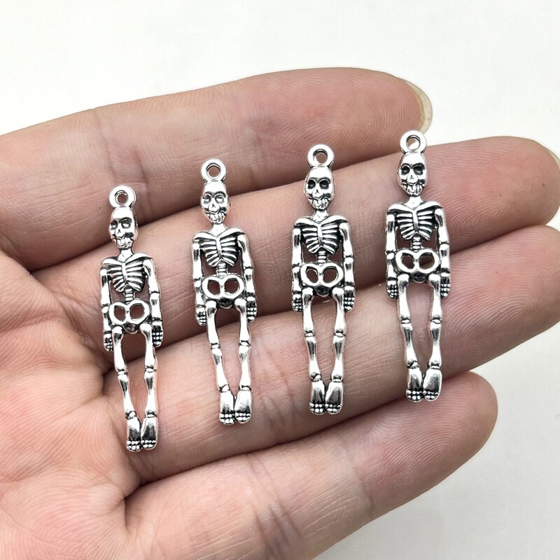 DIY jewelry accessories zinc alloy skull pendant Halloween personality human skeleton earrings pendant wholesale