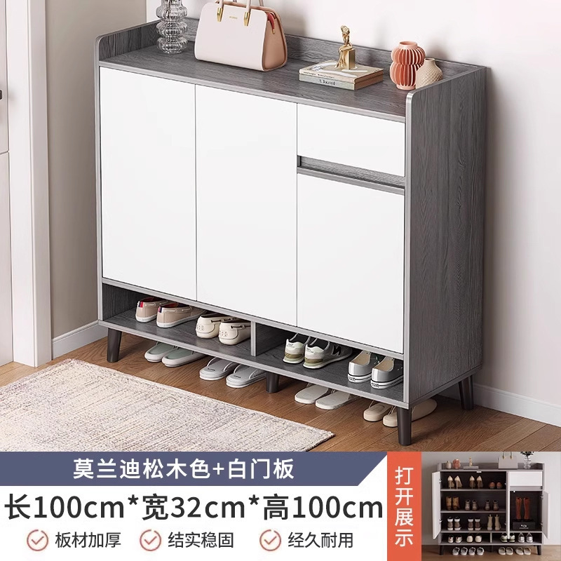 鞋柜家用门口入户门玄关收纳柜一体靠墙2025新款室内实木走廊鞋架|undefined