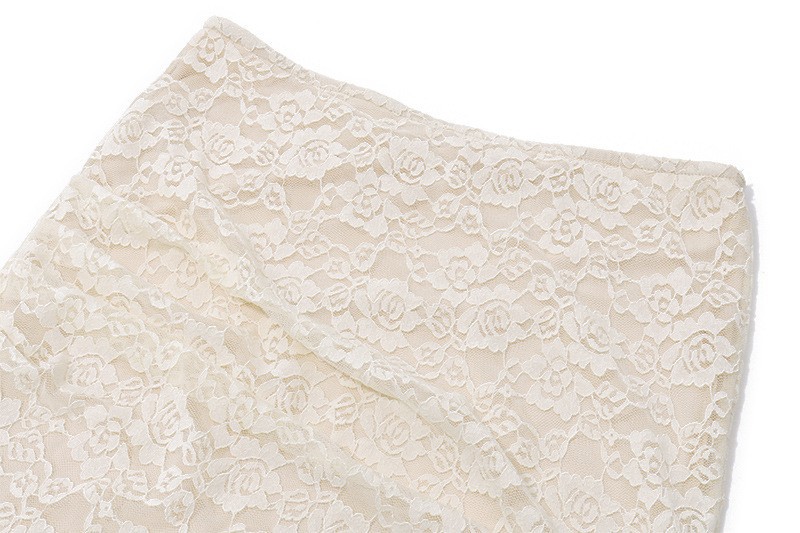 Elegantes Damen Set Mit Gerafftem Top Und Rock Im Spitzen Design_voghion.com