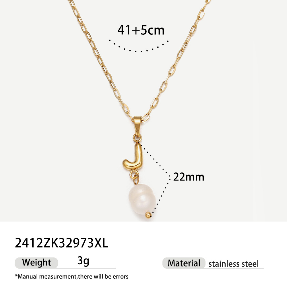 TENA collar de acero inoxidable de perlas verdaderas simplista de alto nivel nicho de diseño de acero de titanio collar de collar para mujeres image 49