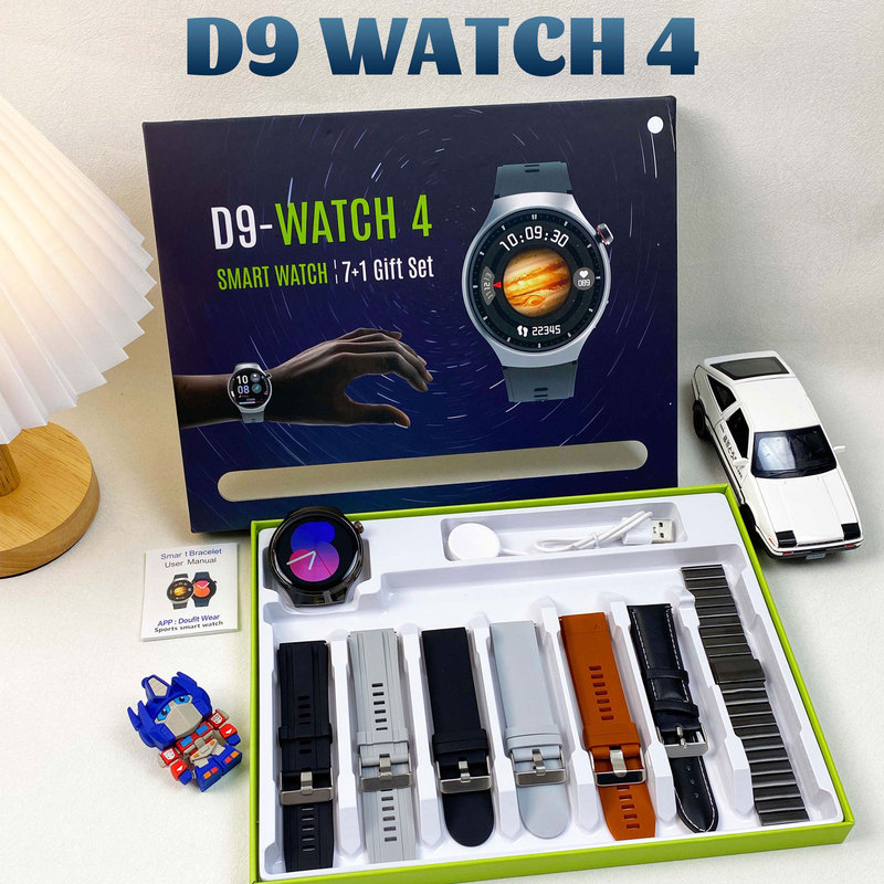 Cross-Border Popular D9 Watch4 Smart Watch Bluetooth Call 7in1 Multi-Strap Watc4 Pro Set