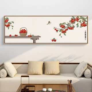 鸿运当头新中式客厅装饰画沙发背景墙花鸟画饭厅壁画卧室床头挂画