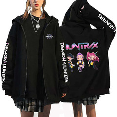 KPop Demon Hunters猎魔女团周边韩版连帽衫跨境秋冬加绒拉链卫衣