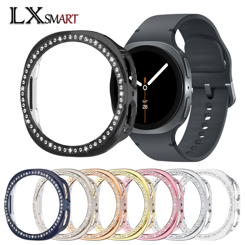 Suitable for Samsung Watch8/9 Single-Row Diamond Protective Case, Pc Half-Cover Hollow-Out Diamond-Encrusted Galaxy Watch8 Case Suitable for Samsung Watch8/9 Single-Row Diamond Protective Case, Pc Half-Cover Hollow-Out Diamond-Encrusted Galaxy Watch8 Case