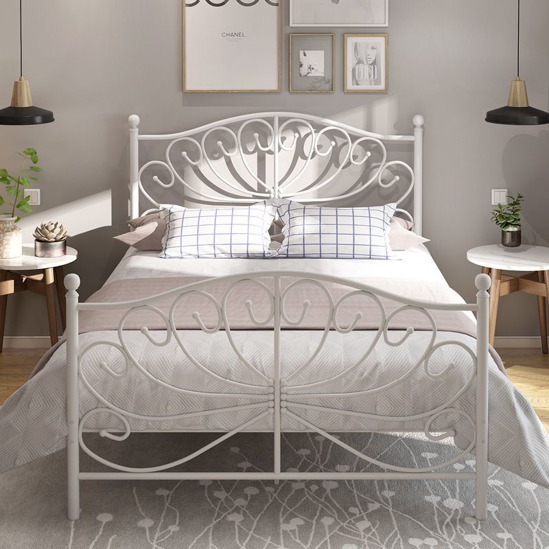 Nordic-Style Ins Trendy Iron Bed Modern Minimalist Princess Bed Thickened Iron Bed Single Double Bed 1.5 Iron Frame Bed