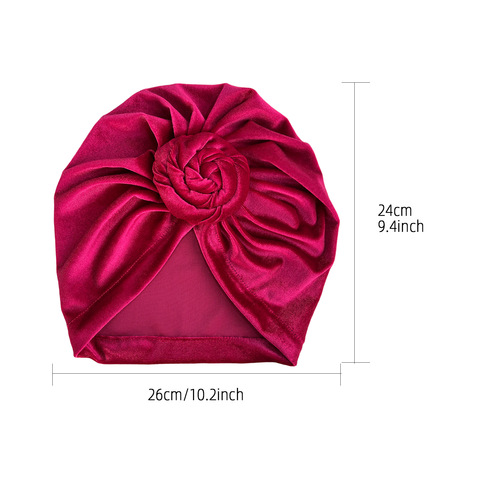 Velvet Flower Wrap Headscarf Cap New Style Twisted Flower Hat Fashion Versatile European and American Headscarf Warm Therapeutic Hat