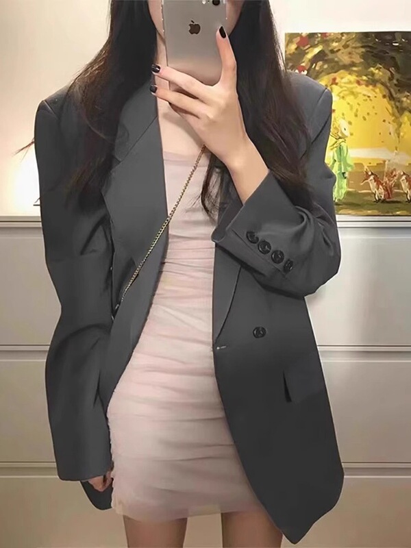 西装外套女2025早秋季新款今年流行气质灰色休闲高级感炸街小西服|undefined