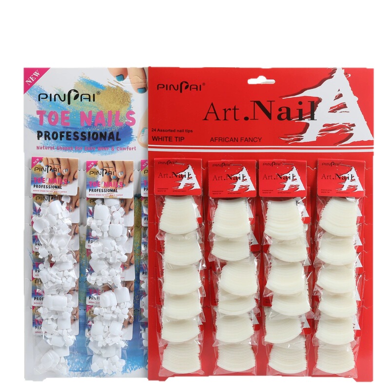 Cross-Border Hot-Selling 24-Pack Card-Packed Mixed-Color Nail Art Full-Cover False Nails Nail Stickers Factory Wholesale