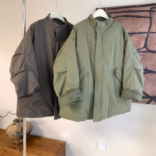 韩系立领夹棉加厚外套女冬季2025新款宽松显瘦中长款派克服上衣潮