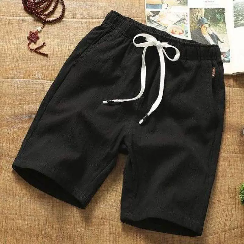 Cotton shorts for leisure, thin solid short beach trousers, Korean style