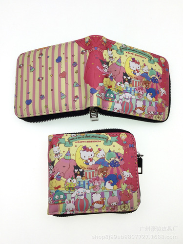 Cartoon wallet new PU casual short zipper love Kuromi cinnamon dog card bag key loose money coin bag