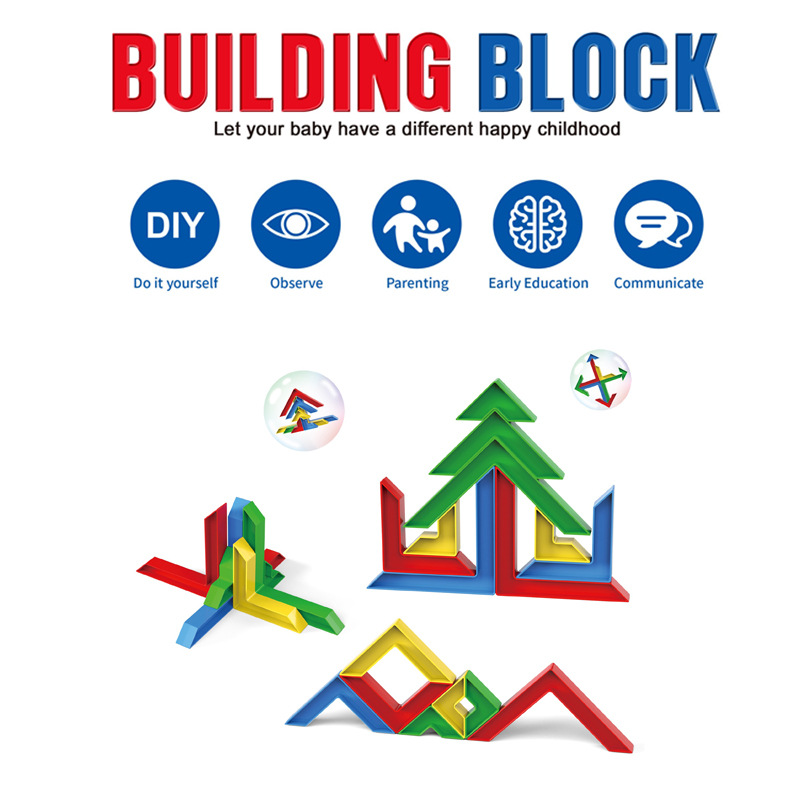 Triangular Building Blocks Colorfulful Right-Angle Building Space Building Blocks 3-7 Years Old Logical Thinking Ability Development Educational Toys