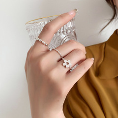 多款抽拉軟鏈條戒指女ins小眾設計大尺碼可調節食指戒潮時尚疊戴