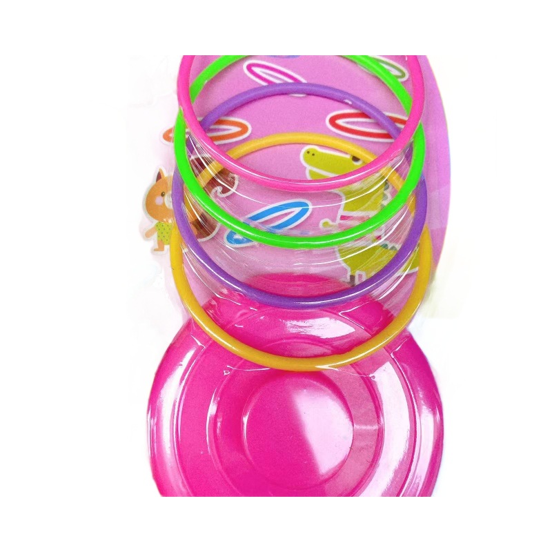 Juguetes de jardín de infantes ferrule niños arrojar ferrule interactivo padre-hijo arco iris 2 anillo al por mayor ferrule binario