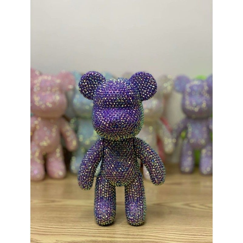 Oso embrionario blanco + diamante rojo profundo de gelatina + pegamento + kit