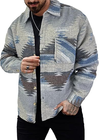 Giacca jacquard uomo maniche lunghe stile western cotone_voghion.com