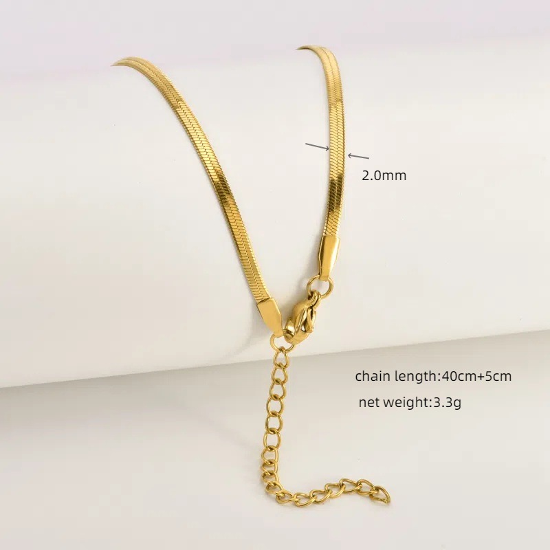 17g Weight Chain Jewelry Making Type 18K Gold Plated Plating Material Chain Necklace Classification 1 Piece Quantity Titanium Steel Material Geometric Pattern All Seasons Season Polished Finish Plating Design Simple Style Style 1 Piece Titanium Steel 18K Gold Plated Polished Chain Necklace Chain Simple Style Geometric 12