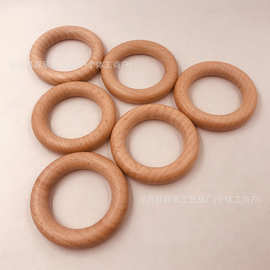 厂家供应原木色优质榉木婴儿磨牙木圈木环吊环diy配件