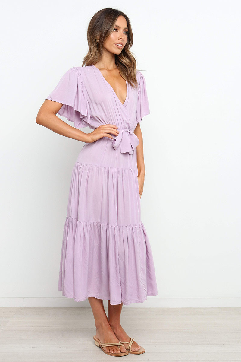 269g Weight Midi Dress Dress Length Type Short Sleeve Sleeve Length Princess Dress Dresses Type Regular Sleeve Sleeve Type Cotton, Polyester Fabric Type Mid Waist Waist Line Holiday, Daily, Selfie Occasion V Neck Neckline Regular Fit Fit Type Solid Color Pattern Summer Season Women's Gender Casual, Elegant, Streetwear Style Wholesale Women's Casual Elegant Streetwear Solid Color Holiday Daily Selfie V Neck Short Sleeve Princess Dress 58