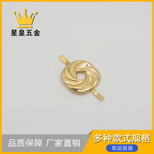 女包前幅装饰插扣浅金色30*30mm铁皮方圆形拧麻花形状饰品插扣