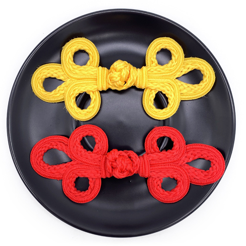 Seuss Chinese Style Hand-Woven 19A Big Three-Leaf Children's Wear Tang Coat Shoes Cheongsam Buckle Clothing Accessories