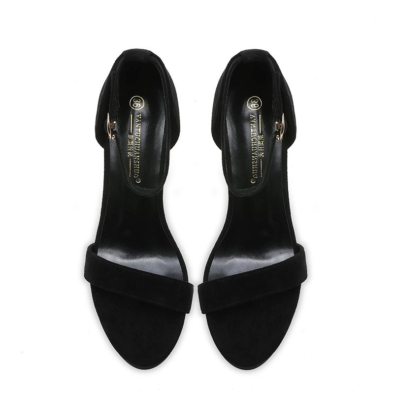 Platform Sandals 12 cm Square Heel, Waterproof Platform with Buckle Strap, Sizes 34–41