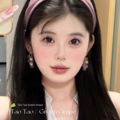 清透感紫色葡萄串珠流苏耳环女2025新款度假风耳钉多巴胺耳夹耳饰
