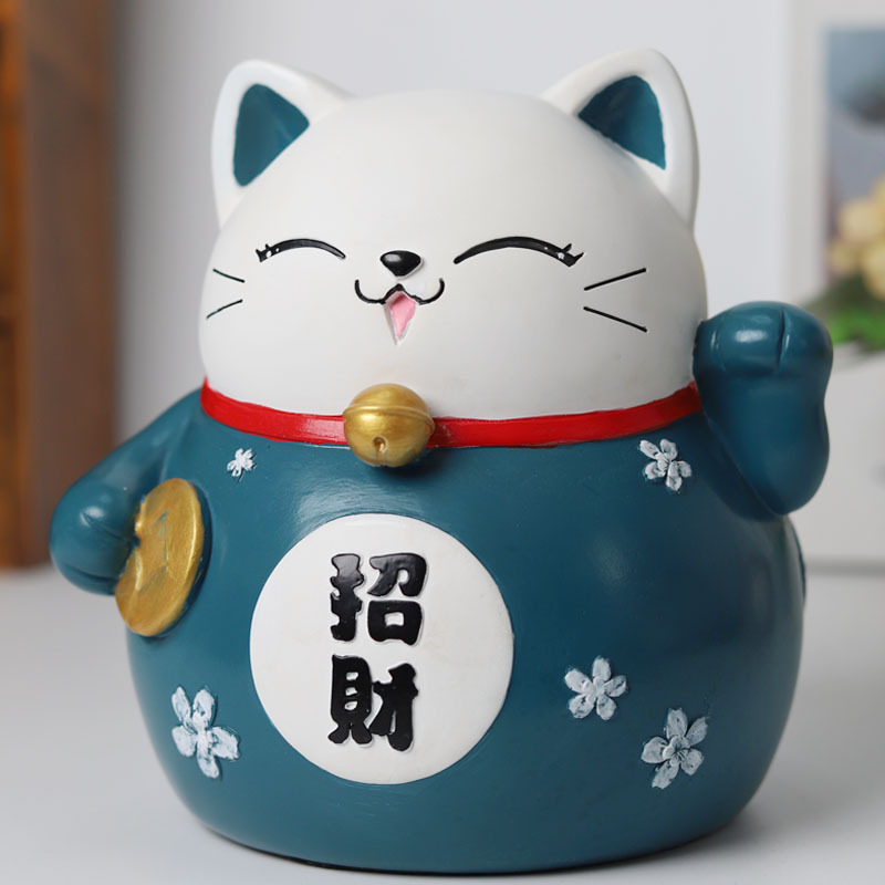 행운의 고양이 장식품 대형 스몰 사이즈 가정용 수지 돼지 저금통 창조적 인 오프닝 선물 거실 출납원 돼지 저금통
