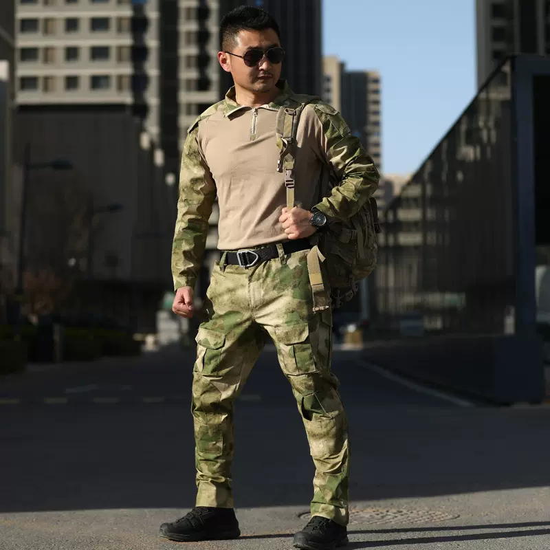 跨境青蛙套服加厚长袖迷彩运动户外蛙服套装战术多功能军训迷服