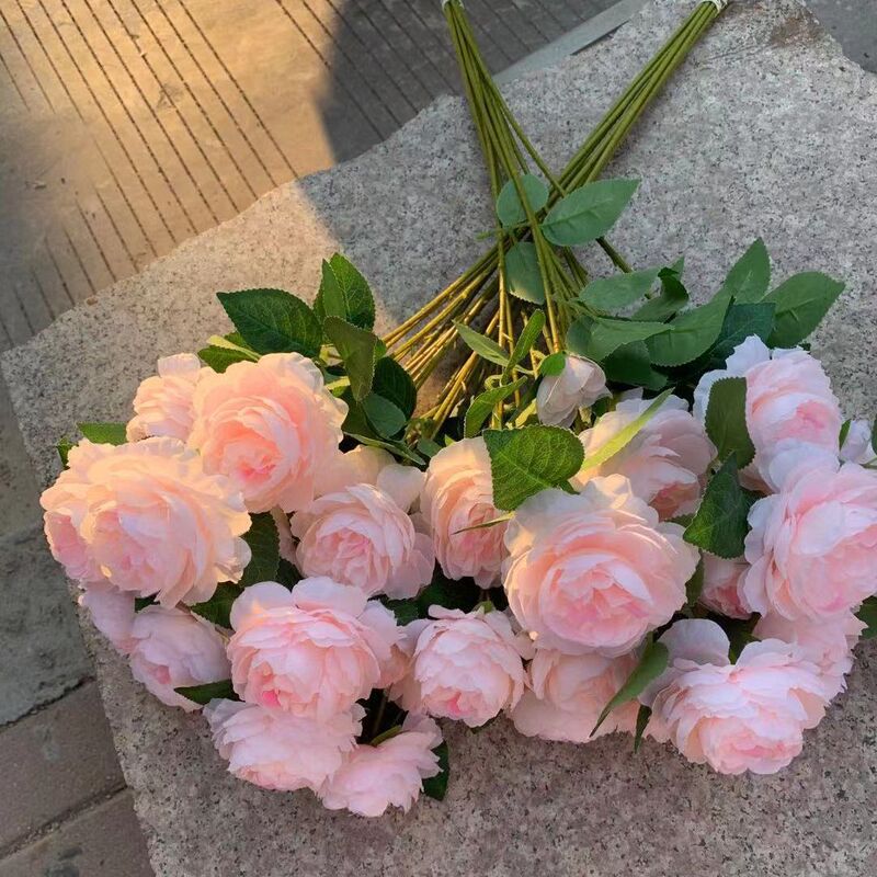 3 heads of foreign peony artificial flower home decoration ornaments wedding flower arrangement road guide fake flower table wreath flower arrangement 3 heads of foreign peony artificial flower home decoration ornaments wedding flower arrangement road guide fake flower table wreath flower arrangement