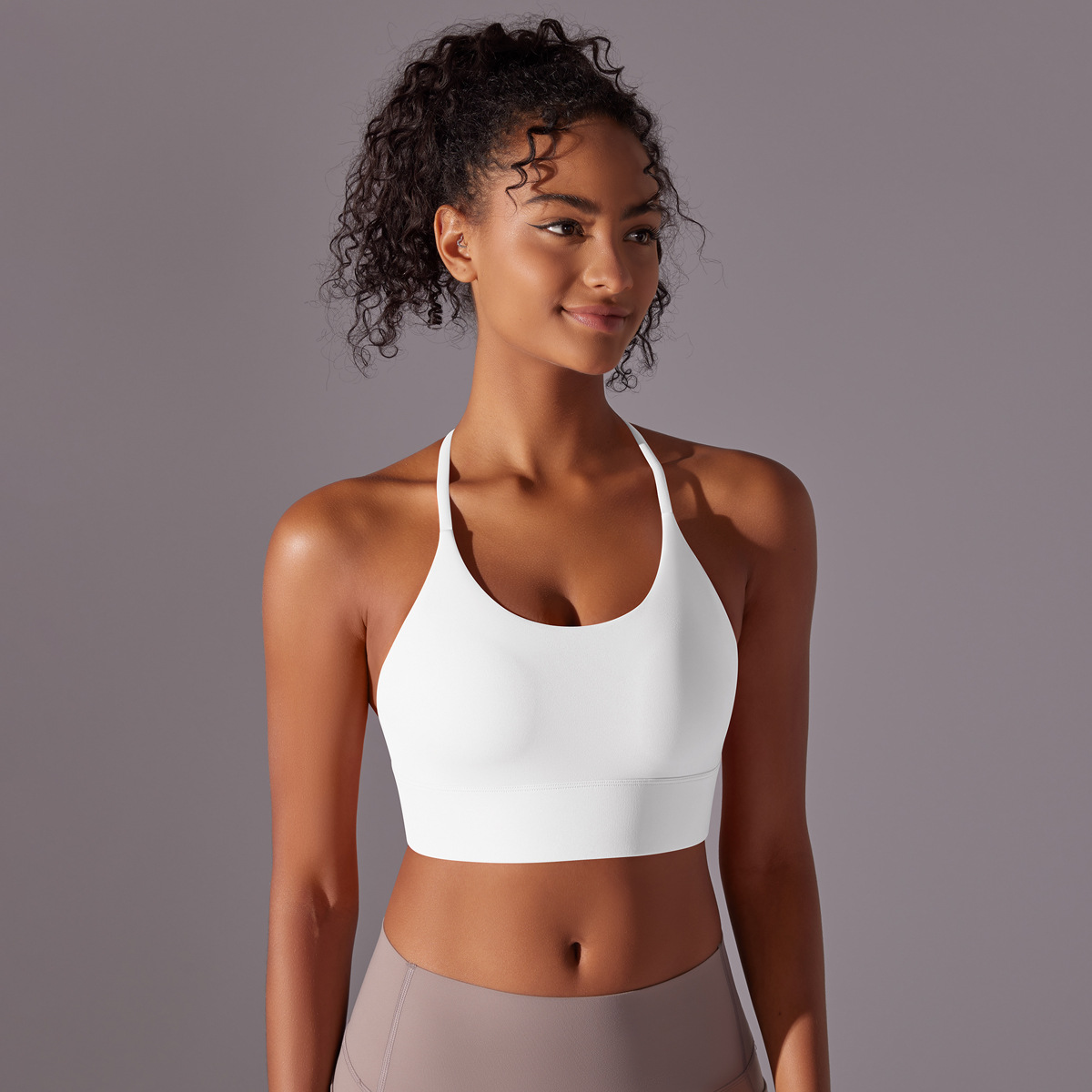 140g Weight Sleeveless Sleeve Length Nylon Fabric Type Short Top Length Halter Crisscross Tank Tops Type Fitness, Yoga, Sports Occasion Halter Neck Neckline Solid Color Pattern Sports Style Sports Solid Color Nylon Halter Neck Active Tops Halter Crisscross Tank 8